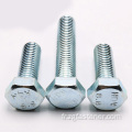 8,8 Grade Blue blanc zinc plaqué Hexagon Flat Bolts Din933